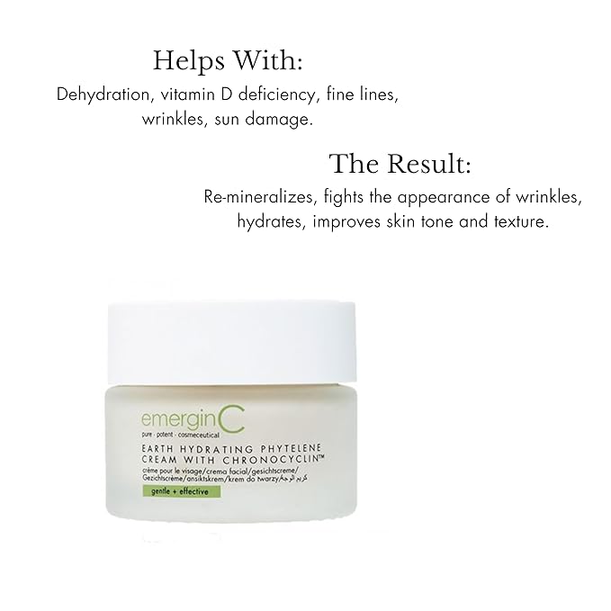 emergin C Earth Hydrating Phytelene Cream - Anti-Aging Moisturizer with Chronopeptides + Multivitamins - Antioxidant-Rich Day + Night Face Cream for Fine Lines + Wrinkles (1.6 oz 50 ml)