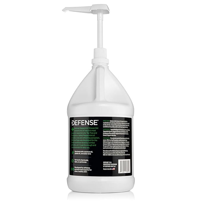 Defense Soap Peppermint Body Wash Shower Gel 1 Gallon (128 Fl Oz)