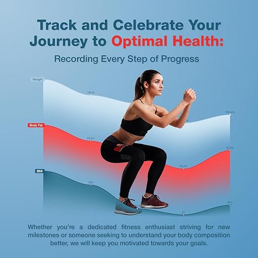 Smart Scale for Body Weight &amp Body Fat with Bluetooth App + Digital Body Measuring Tape – Body Composition Analyzer BMI Muscle Mass Bathroom Weight Scale for Fitness Tracking