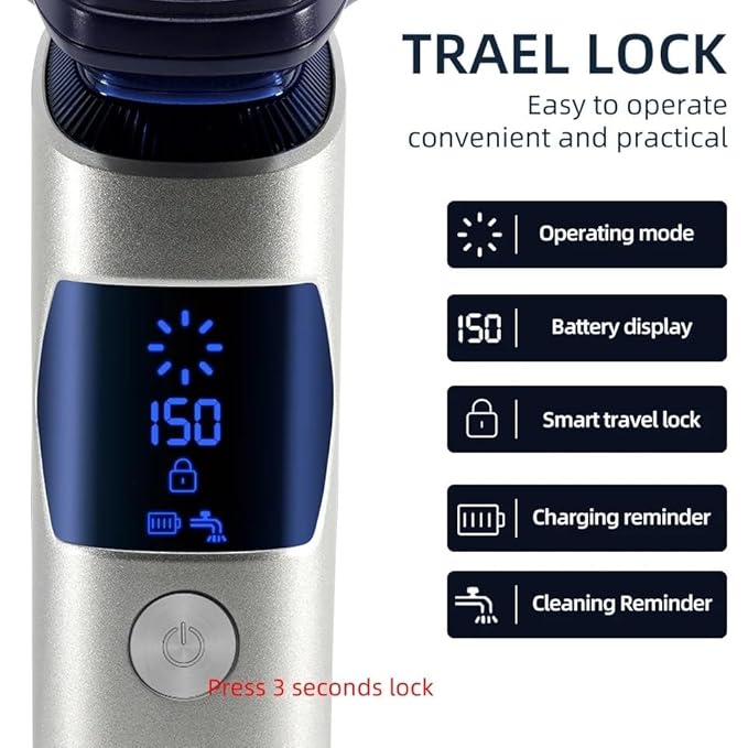 Head Shavers for Bald Men Electric Razor for Men Intelligent Wet Dry Beard Shaving Trimmer Razor Shaver Electric Beard Remover ABS Rechargeable Trimmer