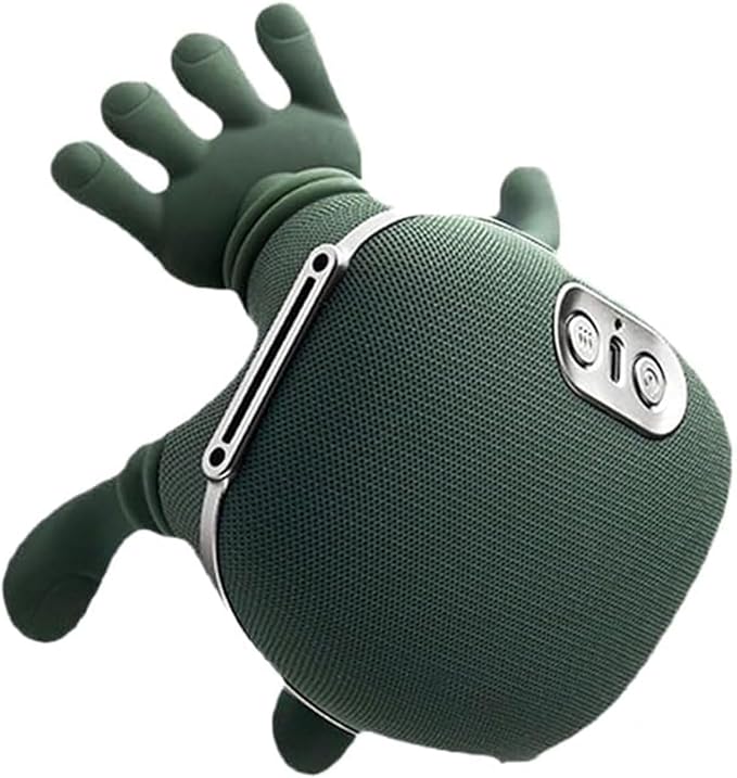 Heated Neck and Shoulder Massager – 4D Deep Tissue Shiatsu Electric Massage Pillow Cordless Portable Hand-Like Design for Pain Relief and Muscle Relaxation for Home Office Car Travel (Green)