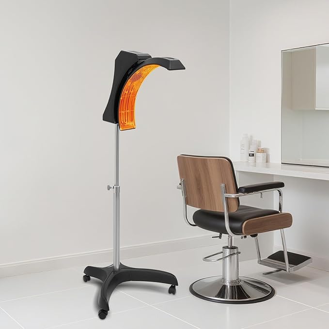 Vertical Hair Dryer wirh Wheel Professional Standing Hair Color Processor Salon Hairdressing U-Shape Heater w/TEM &amp Time Adjustment 360° Rotation Digital Display for Hair Care Styling Blow Dry