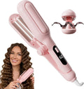 1&amp1.25 Inch Hair Crimper for Women - Curling Iron Waver Hair Tool to Adjustable Groove - Rizadora para Cabello - Anti-Scald Tech Hair Waver - Ionic Ceramic Coating for Long-LastingFast HeatingPi