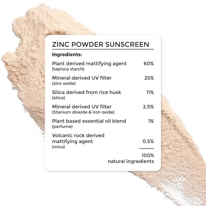Brill-Are's Zinc Powder Sunscreen SPF 50 Ivory 01 Matte Finish No White Cast UVA/UVB Protection 4g