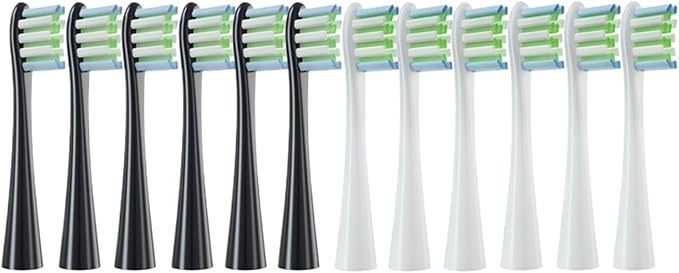 4/12 Pcs Replaceable Brush Heads Suitable Compatible for Oclean X/X PRO/ Z1/ F1/ One/Air 2 /SE Sonic Electric Toothbrush Refills(6white6black)