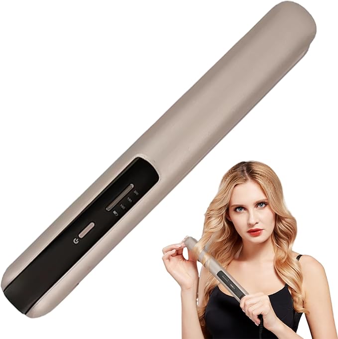 Cordless Hair Straightener ＆ Curler 3 Adjustable Temperature Travel Flat Iron Fast Heating Cordless Curling Iron Rechargeable Portable Straightener for Home Salon