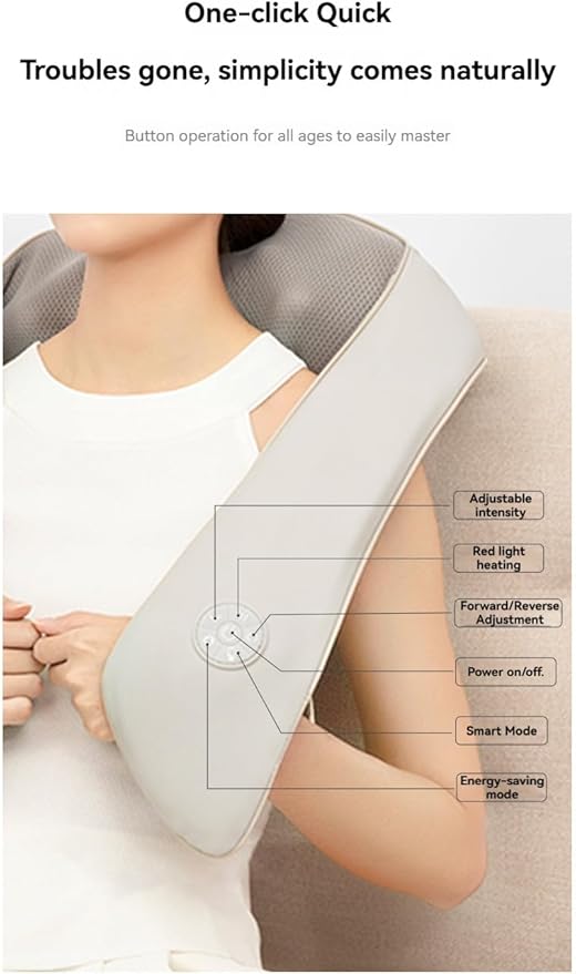 Massager for kneading and Massaging The Cervical vertebrae Shoulders Back and Waist. Multi-Functional Electric Heating Massage Shawl for car and Home use. A Gift for Parents