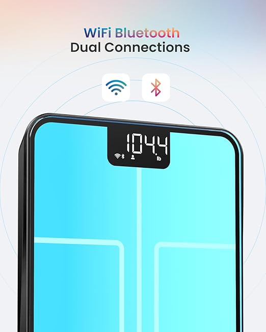 RENPHO Smart Scale for Body Weight BMI Body Fat Muscle Mass Bluetooth Wi-Fi Rechargeable Scale RGB Lighting Color Changing Scale Sync with Fitness App Chroma Aspire