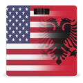 U.S.A. Albania Flag Digital Bathroom Scale for Body Weight Lighted LCD Display Round Corner