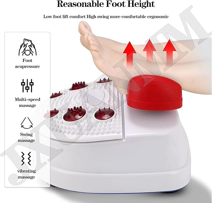 Fitness Blood Chi Machine Foot Leg Massager Passive Aerobic Exerciser for Vitality Swing Shaking Exercise with Wire Control 10 Gear Speed Adjustable