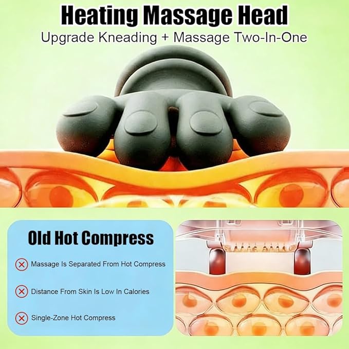 Neck Massager with Heat for Pain Relief Deep Tissue Cordless Rechargeable Neck and Shoulder Massager Portable Electric Back Massagers for Travel Office Home