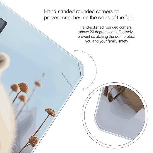 Digital Bathroom Scale for Body Weight Scale with Bright LCD Display High Accuracy Step-On Technology Auto On/Off Cute Polar Bear Animals Digital Scales 400 Lbs /180kg