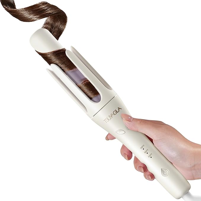 Automatic Hair Curler 1 1/4 Inch Rotating Curling Iron with 3 Temp 500 Million Ionic 2-Way Rotation10S Fast Heating Anti-Scald Anti-Tangle Rotating Curling Wand for Long Hair
