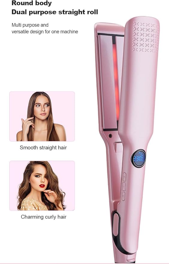 Electric Splint Infrared Splint Ceramic Multi-Function Curler Hair Straightening Plate Straightener (White)