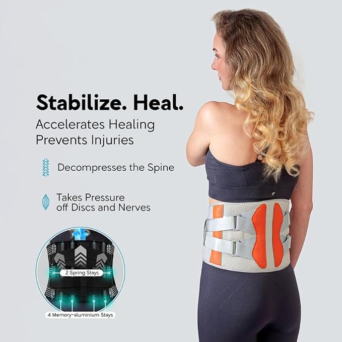 Belt Heated Waist Massager Belt Cordless Infrared Heating Pad Waist Warmer Massager Rechargeable Multi-Functional Relaxing Lumbar Massage Device (Gray)