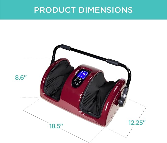 Best Choice Products Heated Shiatsu Foot Massager for Pain Relief Plantar Fasciitis Neuropathy Blood Circulation w/Compact Design - Burgundy