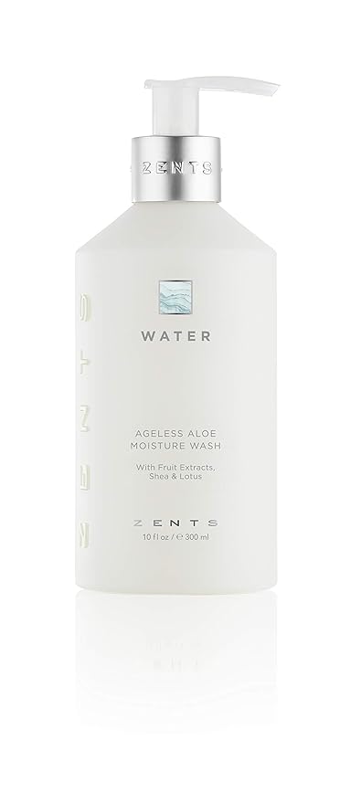 Zents Hand &amp Body Wash (Water Fragrance) | Hydrating Anti-Aging Cleanser with Organic Shea Butter &amp Aloe for Dry Skin | Gentle &amp Nourishing | 10 fl oz