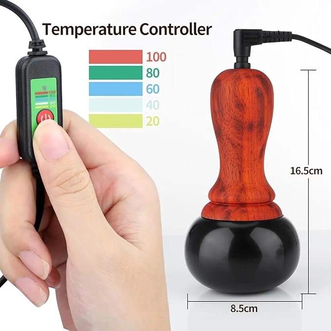 Hot Stone Electric Massager Electric Gua Sha Massager Bian Stone Guasha Tool Massage Basalt Hot Stones with Heater Kit for Massage Home SPA Relaxation Treatment Pain Relief