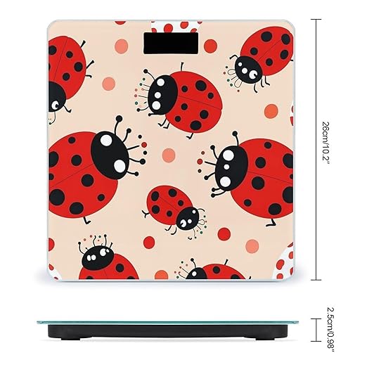 Cute Ladybug Smart Scale for Body Weight Accurate Bathroom Scale with LED Display Digital Weight Scales Weighing Machine High Precision Scales for Bath Home