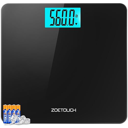 560lbs Bathroom Scale for Body Weight Over 500 lbs Accurate Digital Weighing Machine with Wide Platform 12.2 x 12.9 Large Backlit LCD DisplayHigh Capacity for Heavy Duty Seniors