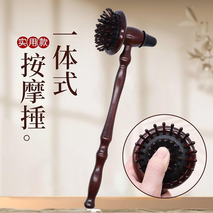 木质按摩锤 Manual Body Massage Hammer 经络敲打手持式实木经络敲打敲背锤锤按摩器 HomeOffice Body Electric Massagers