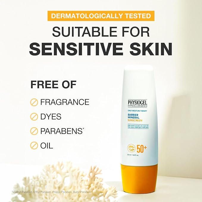 Physiogel Lightweight Moisture Korean Sunscreen Broad Spectrum SPF 50+ Water Resistant &amp Safe for Sensitve Skin Reef Friendly Paraben-Free Dermatologically Tested Korean Skin Care.