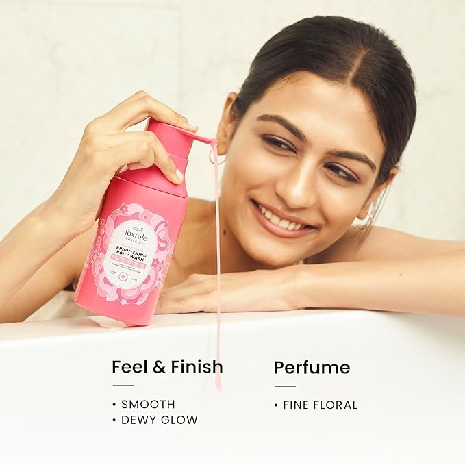 Fox_tale De-Tan Brightening Body Wash | Glycolic Acid &amp Niacinamide for Glowing Skin | Removes Tan &amp Evens Skin| 6+ hrs odour control | SLS-Free | Body Wash for Women &amp Men | All Type | 25