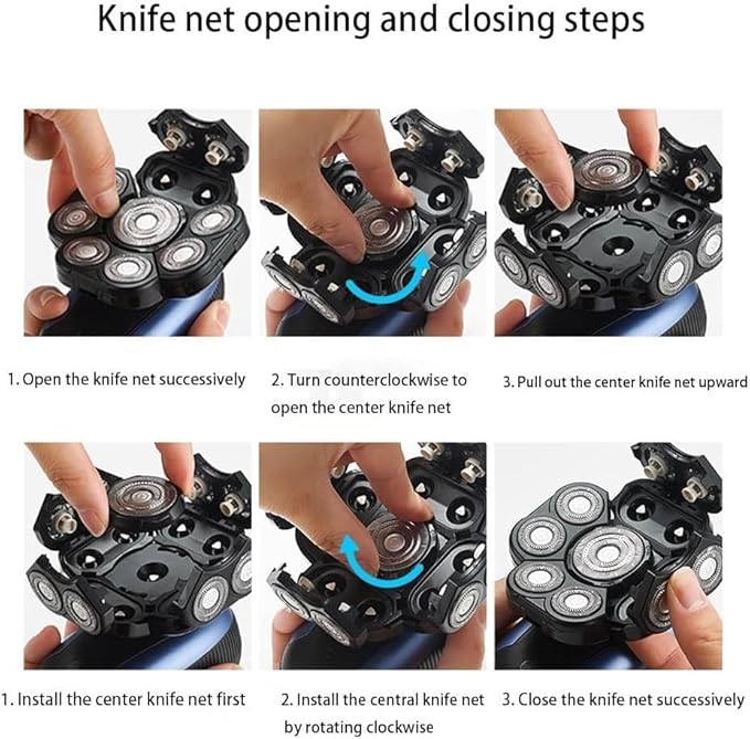 Electric Razor for Men's 6 in 1 Electric Shavers for Bald Men Razor Upgraded 9D Floating Cutter Grooming Head Shaver Wet and Dry Cordless Trimmer