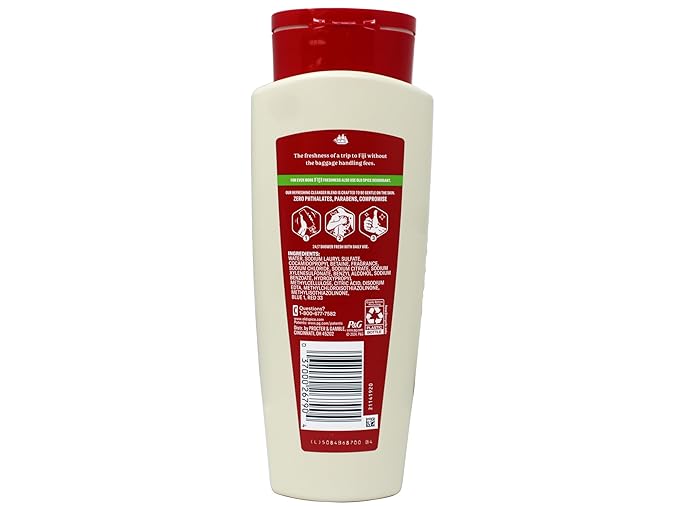 Old Spice Body Wash Fiji Scent of Palm Tree + Coconut Cleanse &amp Refresh 16 FL OZ - 7 Pack
