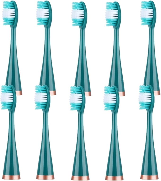 10pcs/lot Ultrasonic Electric Toothbrush Heads Replacement Brush for Teeth(Green)