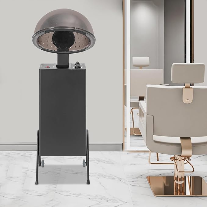 1200W Professional Hooded Hair Dryer Adjustable Standing Hair Dryer with 2 Wheels and 6.56ft Long Power Cord Salon Dryers with Hood Room Temperature to 70 ℃/158℉