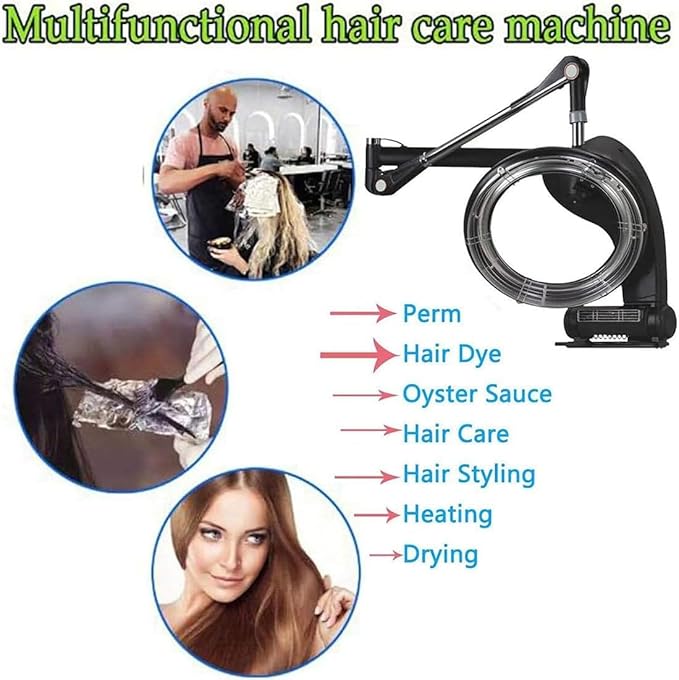 Hair Salon Colour Processor Climazone Orbiting Hair Dryer Hair Heater Professional Beauty Salon Equipment Hairdressing Adjustable Temperatu(Wallmounted)