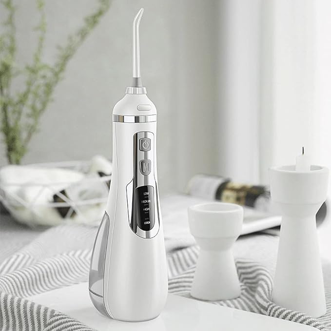 Water Flosser Portable Dental Oral Irrigator Rechargeable Waterproof Teeth Cleaner for Home and Travel -200ml Detachable Reservoir(Pink)