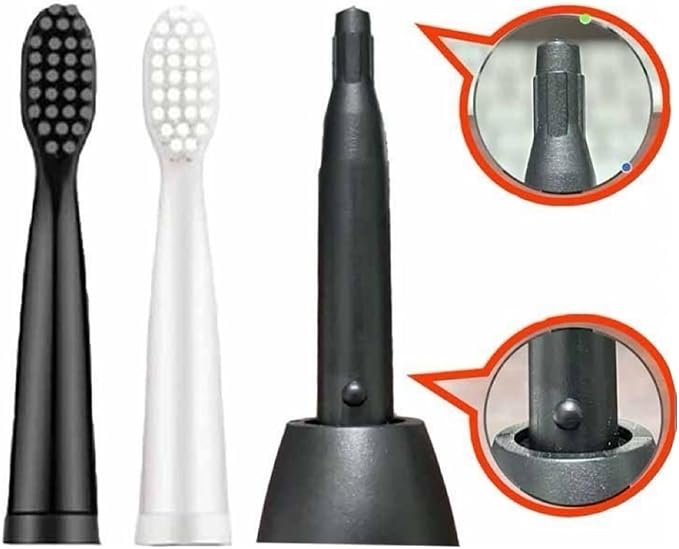 Replacement Toothbrush Heads Compatible for Jianpai JD005 RH2305/X.Q.M. B-1/Royalstar101 Soft Bristles Nozzles（16pcs）(16pcs Black)