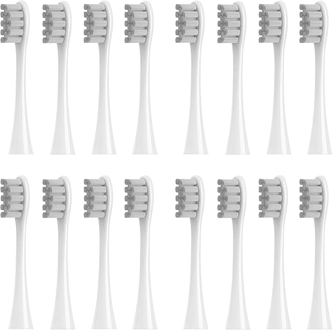 16pieces Replacement Brush Heads Compatible with Oclean SonicX/X Pro/ Z1/ SE / F1 / One / PW01/03/05/07/09 P5 Electric Toothbrush Heads(16 Grey)