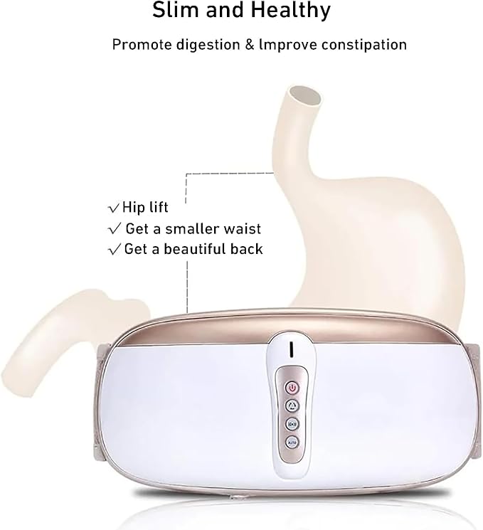 Electric Abdominal Massage Slimming Belt 4 Massage Intensities 100mm Diameter Enlarged Massage Plate for Back Massage Lifting Buttocks Slimming Belly and Thighs