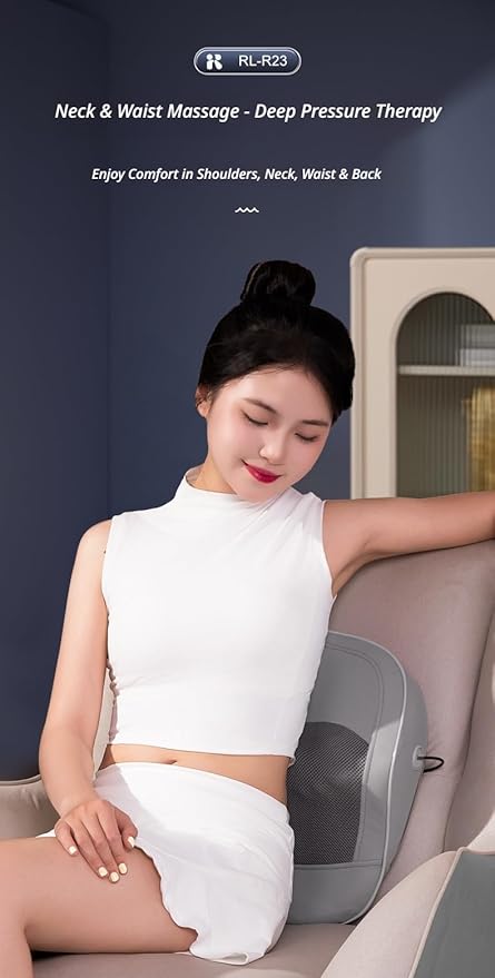 Back Massager for Pain Relief Shiatsu Neck and Back Massager with Heat for BackShoulders Multifunctional Massage PillowGift for Mom and Dad