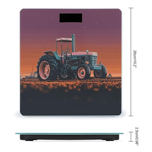 Aesthetic Tractor Weight Scale Digital Electronic Scales Bathroom Scale Larg LCD Backlight Display High Precisio MeasurementsTempered Glass