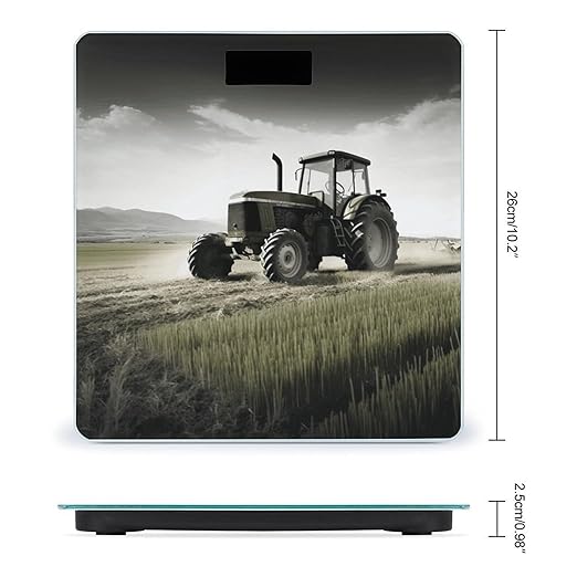 Tractor Agriculture Tranquil Bathroom Scale Large LCD Backlight Display Digital Scale Rounded Corners Body Scales Automatic Power On/Off Bathroom Scales for Home Bedrooms