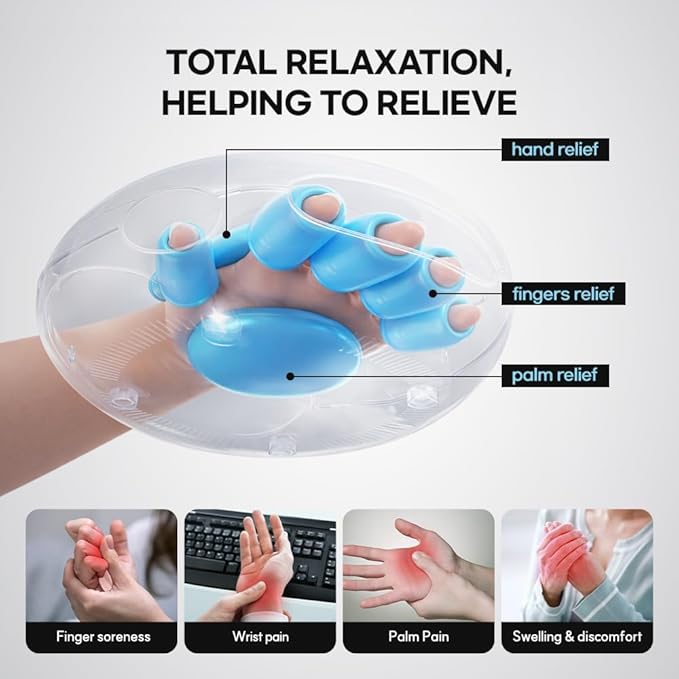 HuBDIC HubiCare Portable Hand Massager with Individual Finger Massage Cordless Heat &amp Compression for Finger Numbness &amp Arthritis Relief Compact Travel &amp Gift Design for Love Ones