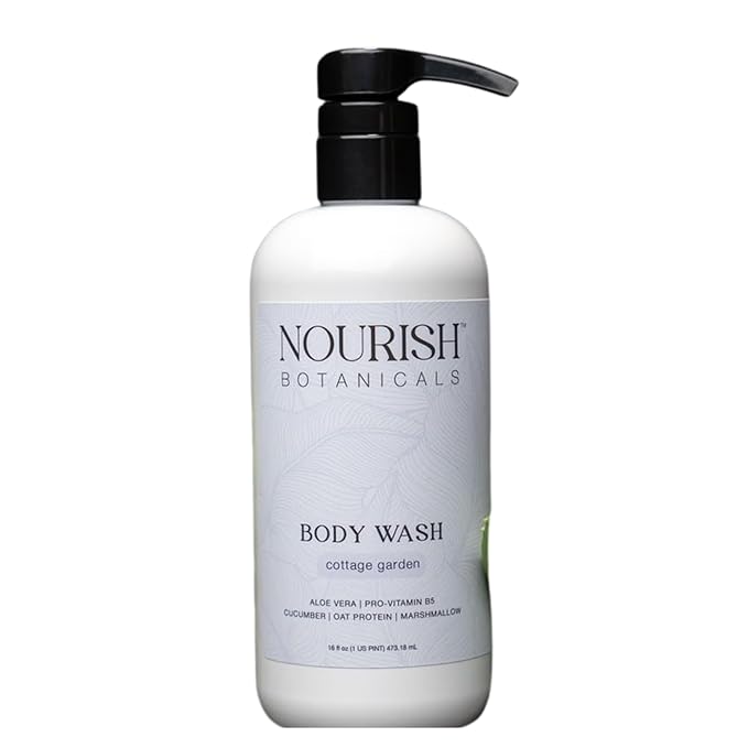 Rustic Strength Nourish Botanicals Aloe Vera Body Wash Cottage Garden 16 oz