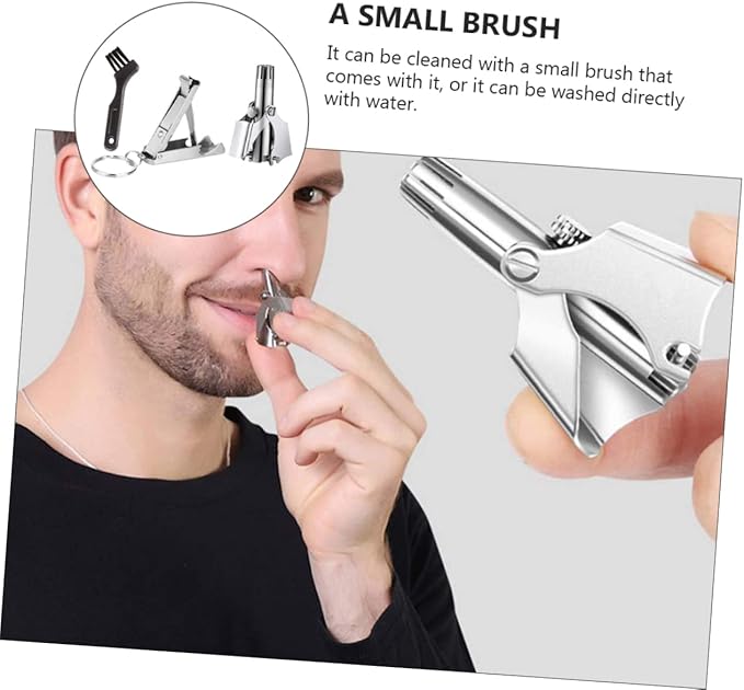 3sets Practical Nose Hair Trimmer for Men Women No Battery Needed Safe and Painless