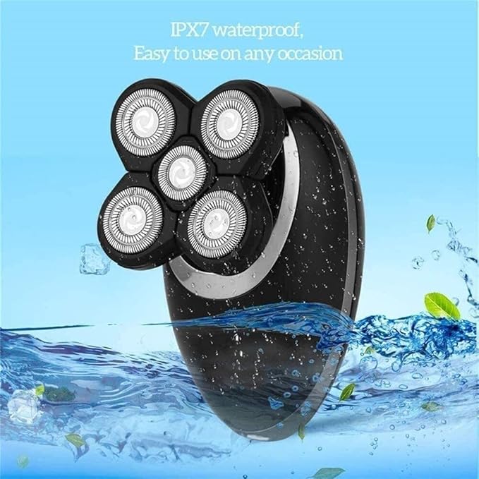 Electric Razor for MenWet and Dry Rechargeable Mens Rotary Shaver Three in One Electric Shaver Beard Hair Clipper Nose Hair Trimmer Cutting Head 5D Floating Wireless Rechar