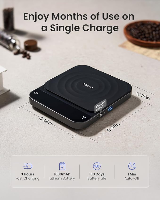 RENPHO Coffee Scale with Timer and Smart Scale for Body Weight