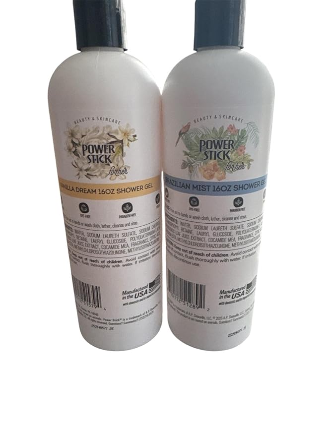 Power Stick Toasted Honey &amp Brazilian mist shower Gel 16ozSet Of 2