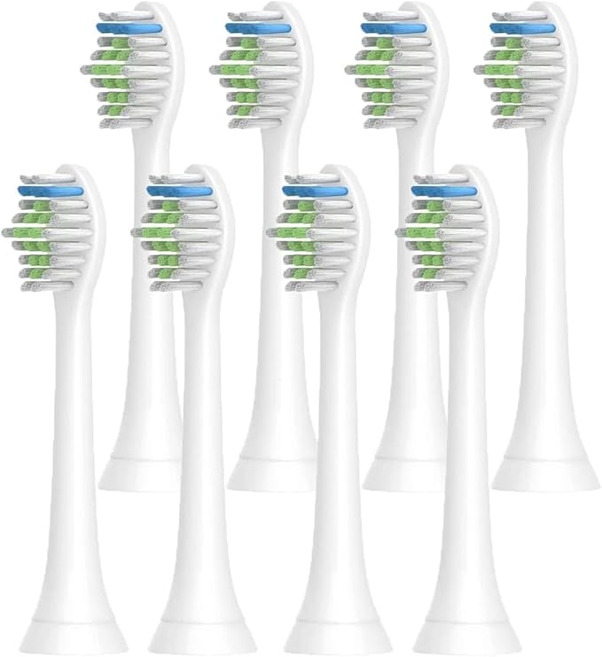 4-16pcs Toothbrush HeadsCompatible for Philips Electric Toothbrush Replacement Brush Heads Fit(8pcs White)