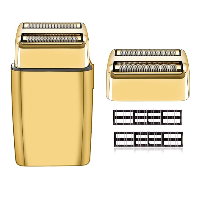 Replacment Foil and Cutter for Babyliss Pro MetalFX Double Foil Shavers Head2 CountGold