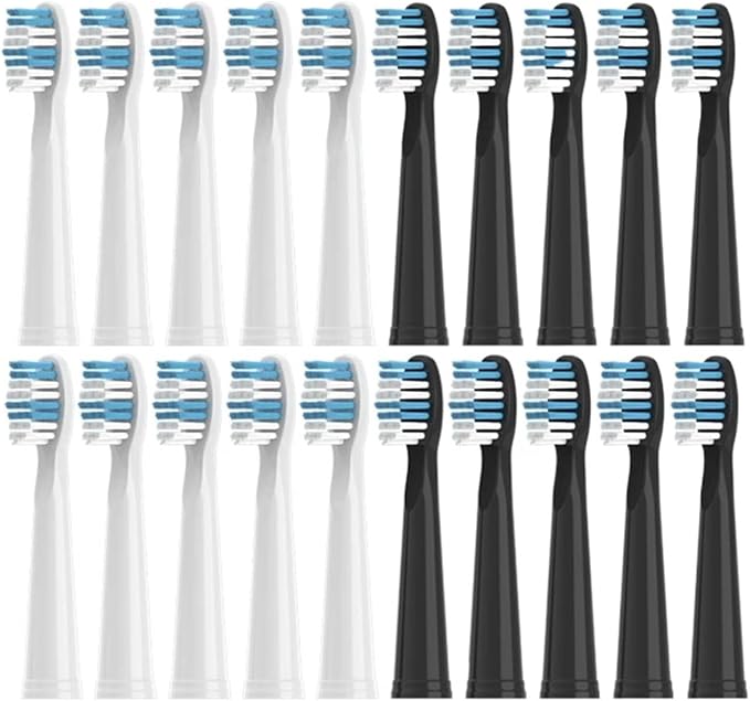 Replacement Brush HeadsCompatible for Seago Electric Toothbrushes E1-9/SG2303/SG575 Vacuum Packing(20pcs White)