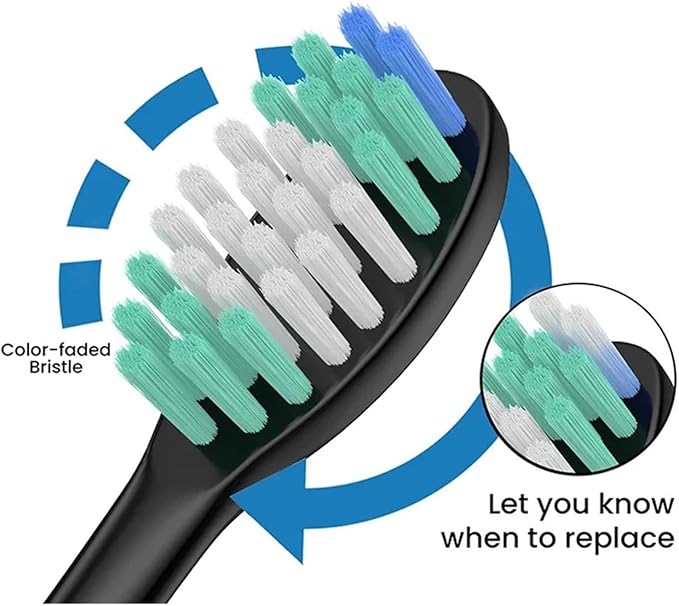 10 Pieces Large Brush Head Crescent-Shaped Bristles Compatible for Aquasonic Series Electric Toothbrush Soft Bristle Deep(White)