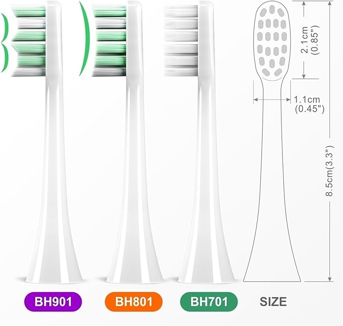 Compatible for Electric Toothbrush Replacement Brush Head kit - 6 Pieces(BH801 Green 6PCS)